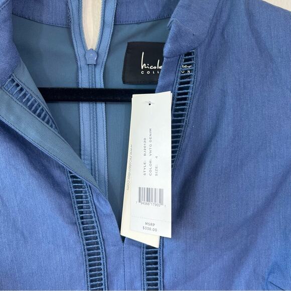 Nicole Miller Blue Sleeveless Dress - Picture 4 of 6